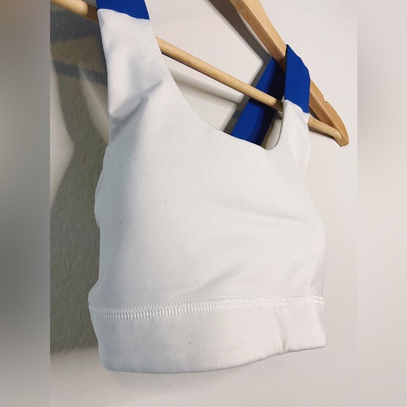 Lululemon All Sport Bra, white and blue. Small. Mesh, Power Luxtreme. - Picture 3 of 14